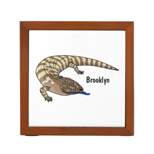 Blue tongue lizard reptile cartoon  desk organizer
