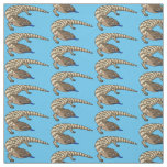 Blue tongue lizard reptile cartoon  fabric