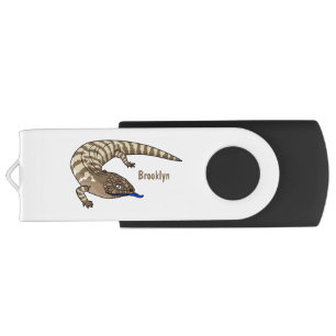 Blue tongue lizard reptile cartoon flash drive