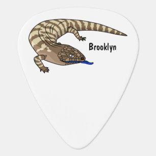 Blue tongue lizard reptile cartoon guitar pick
