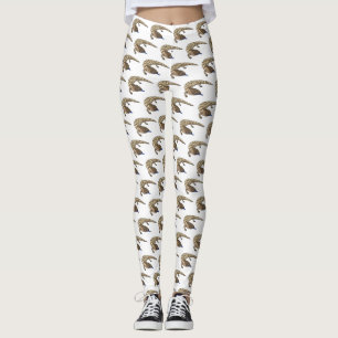 Blue tongue lizard reptile cartoon  leggings