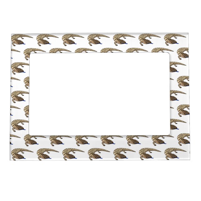 Blue tongue lizard reptile cartoon magnetic frame (Front)