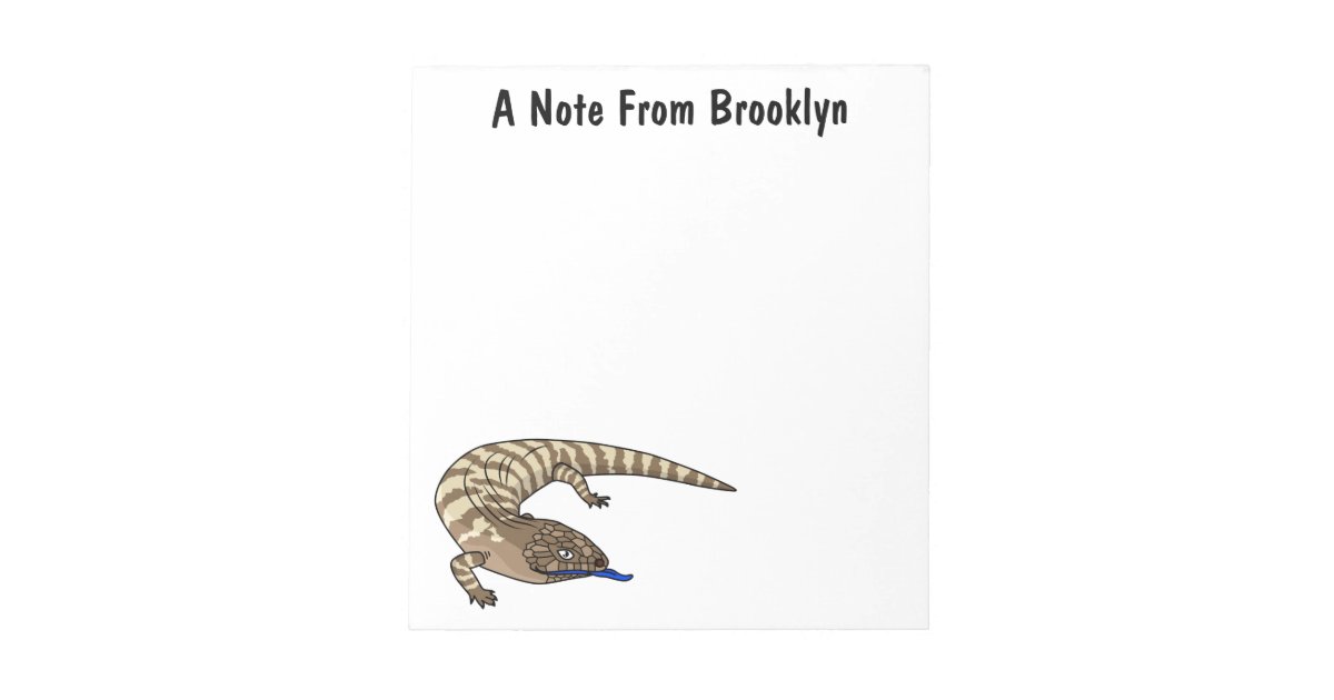 Blue tongue lizard reptile cartoon notepad | Zazzle
