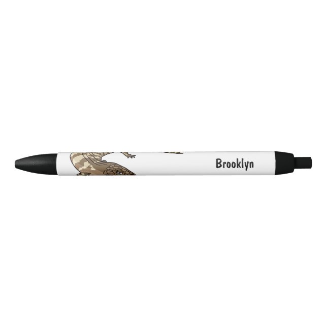 Blue tongue lizard reptile cartoon pen (Front)