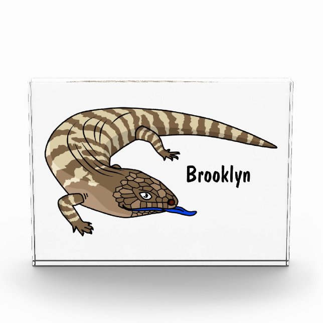 Blue tongue lizard reptile cartoon photo block (Front)