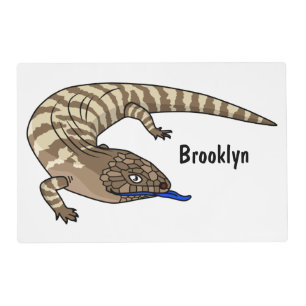Blue tongue lizard reptile cartoon placemat