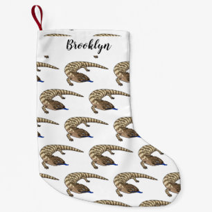 Blue tongue lizard reptile cartoon small christmas stocking
