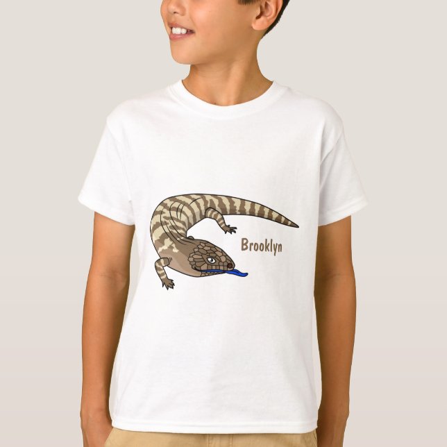 Blue tongue lizard reptile cartoon T-Shirt (Front)