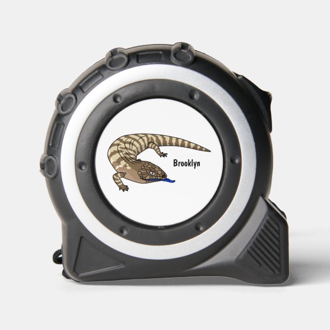 Blue tongue lizard reptile cartoon  tape measure (Front)