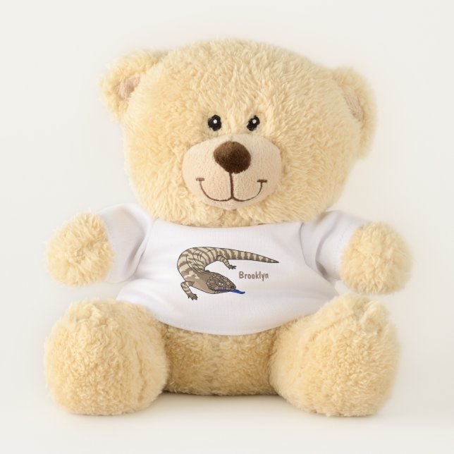 Blue tongue lizard reptile cartoon teddy bear (Front)