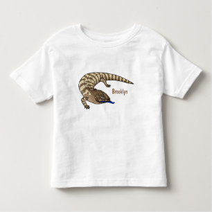 Blue tongue lizard reptile cartoon toddler t-shirt