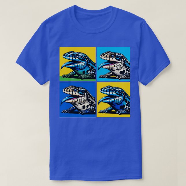 Blue Tongue Skink Art Cool Lizard T-Shirt (Design Front)