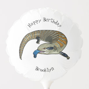Blue-tongued skink cartoon illustration balloon