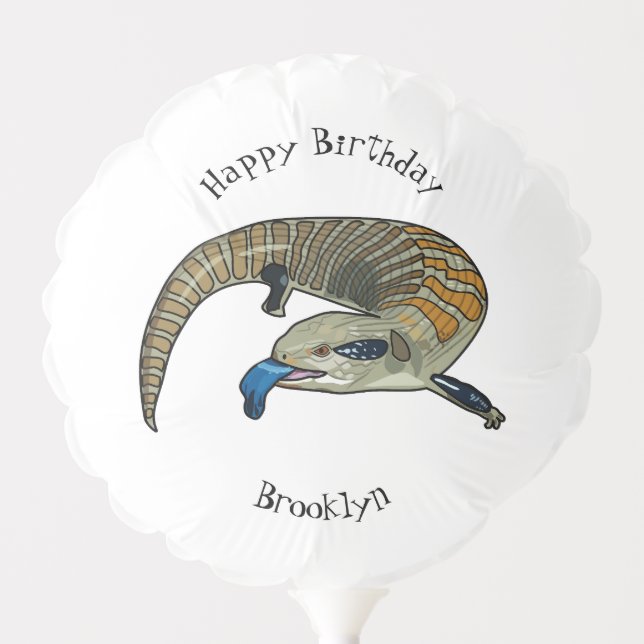 Blue-tongued skink cartoon illustration balloon (Front)