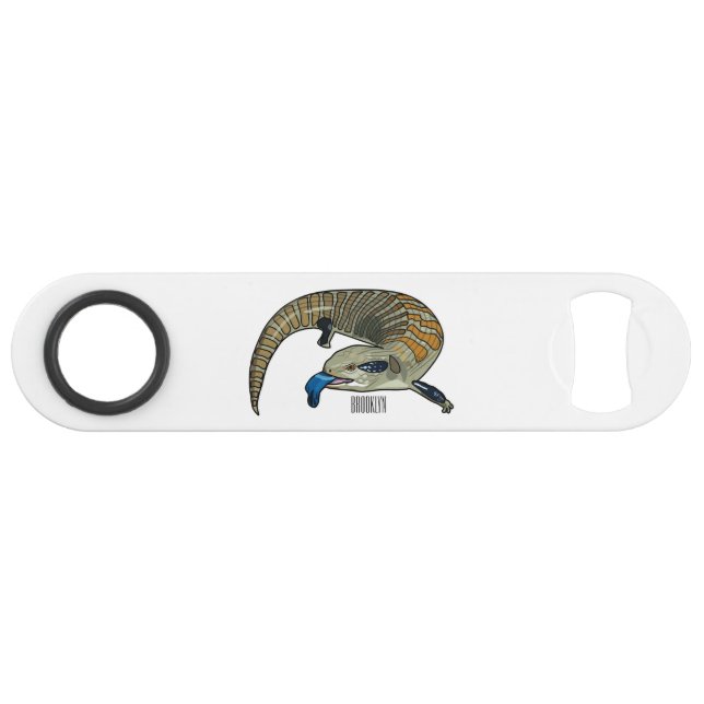 Blue-tongued skink cartoon illustration bar key (Front (Horizontal))