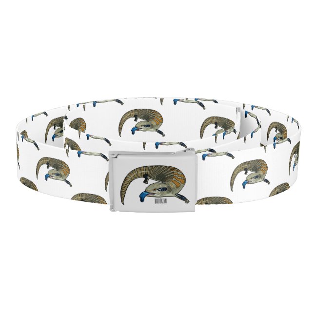 Blue-tongued skink cartoon illustration belt (Coil)