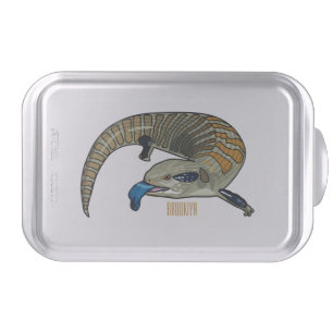 Blue-tongued skink cartoon illustration cake pan