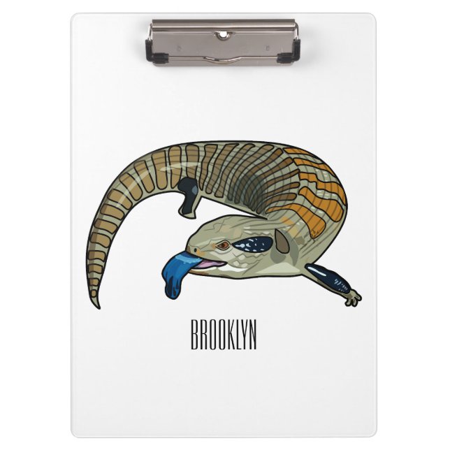 Blue-tongued skink cartoon illustration clipboard (Front)