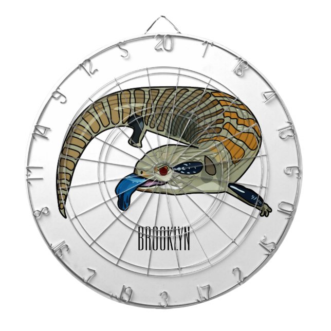 Blue-tongued skink cartoon illustration dart board (Front)