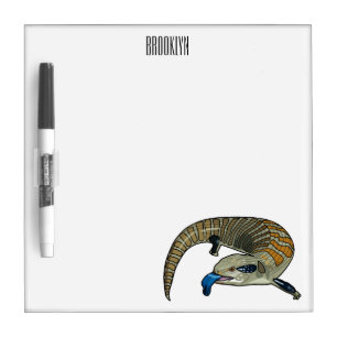Blue-tongued skink cartoon illustration dry erase board