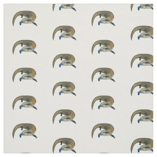 Blue-tongued skink cartoon illustration fabric