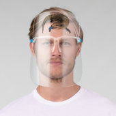 Blue-tongued skink cartoon illustration face shield (Insitu)