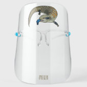 Blue-tongued skink cartoon illustration face shield (Front)