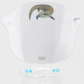 Blue-tongued skink cartoon illustration face shield (Front w/Glasses)