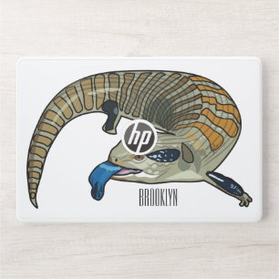 Blue-tongued skink cartoon illustration HP laptop skin
