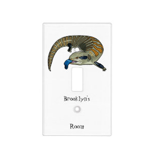 Blue-tongued skink cartoon illustration light switch cover