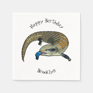 Blue-tongued skink cartoon illustration napkins