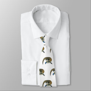 Blue-tongued skink cartoon illustration neck tie