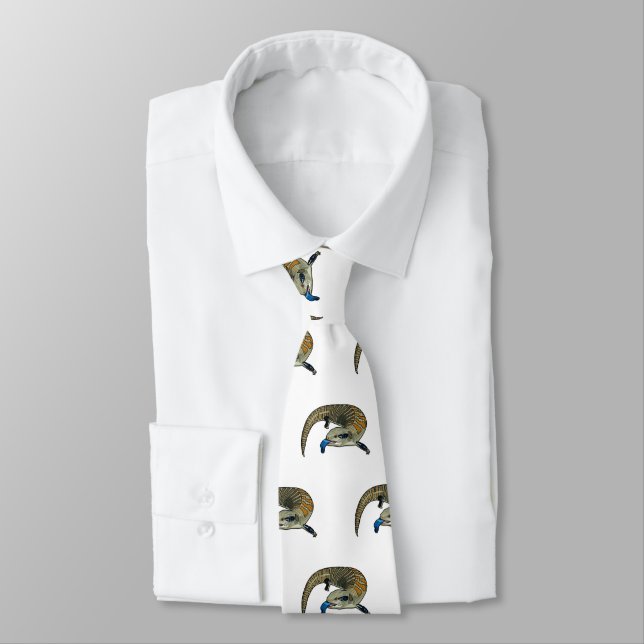 Blue-tongued skink cartoon illustration neck tie (Tied)