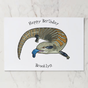 Blue-tongued skink cartoon illustration paper pad