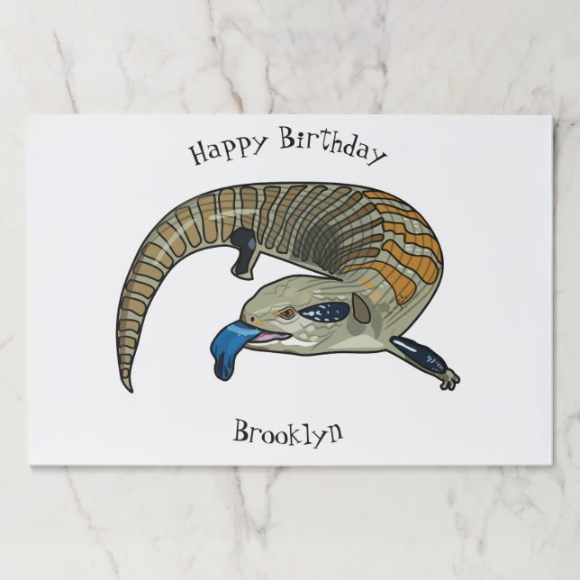Blue-tongued skink cartoon illustration paper pad (Front)