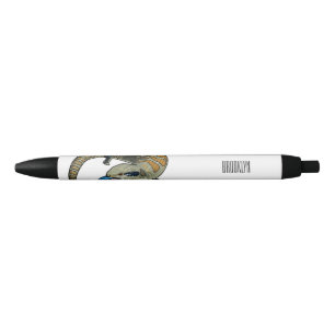 Blue-tongued skink cartoon illustration pen