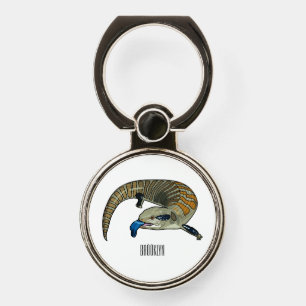 Blue-tongued skink cartoon illustration phone ring stand