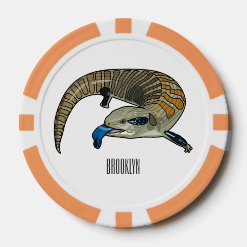 Blue_tongued skink cartoon illustration poker chips