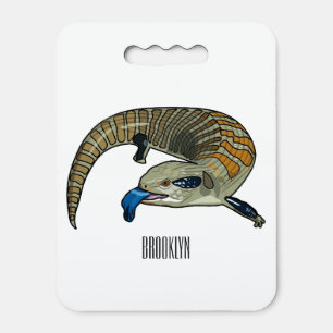 Blue-tongued skink cartoon illustration seat cushion
