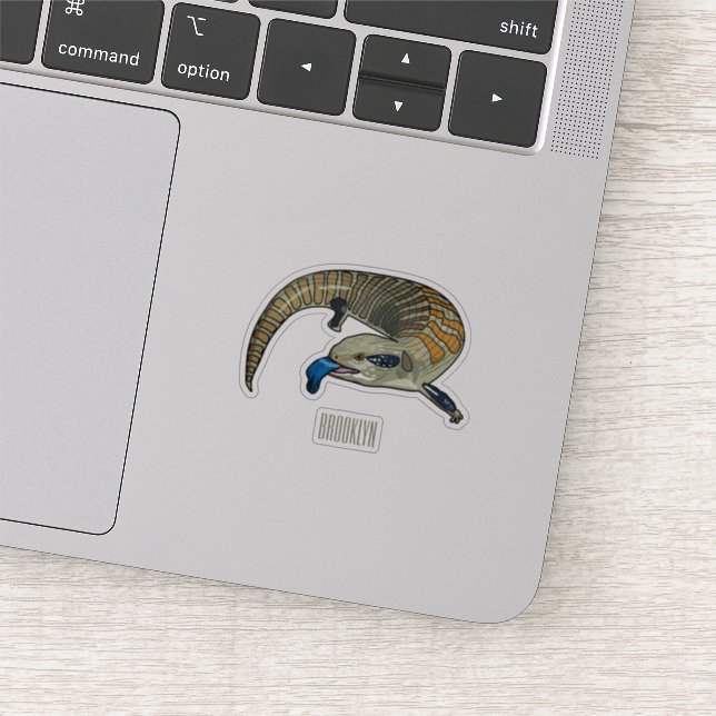 Blue-tongued skink cartoon illustration sticker (Detail)