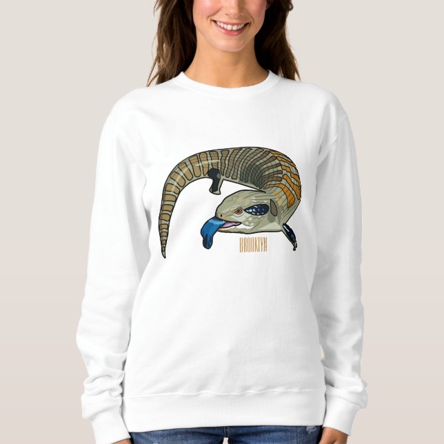 Blue-tongued skink cartoon illustration sweatshirt (Front)