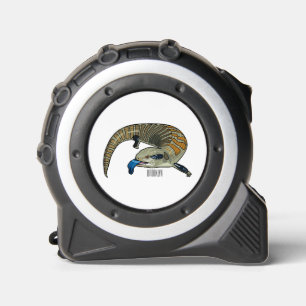 Blue-tongued skink cartoon illustration tape measure