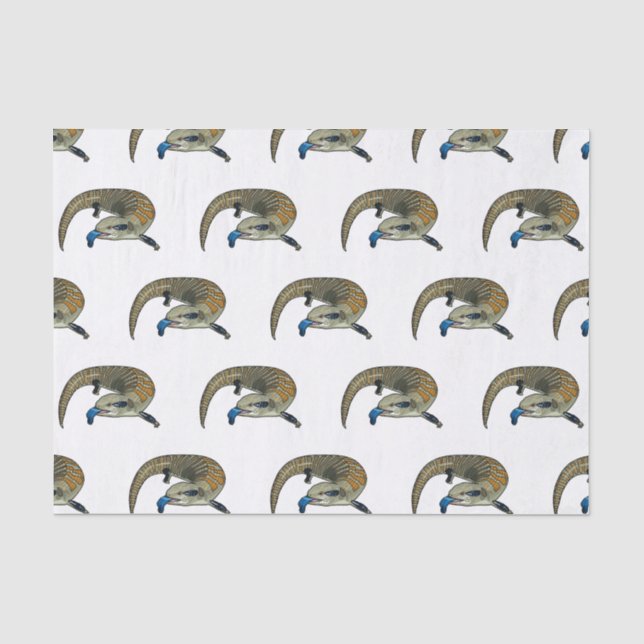 Blue-tongued skink cartoon illustration tissue paper (Front)