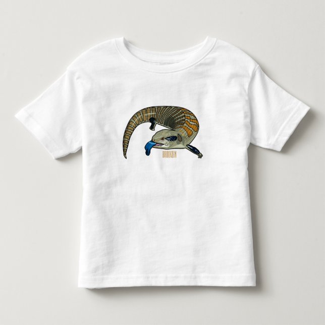 Blue-tongued skink cartoon illustration toddler t-shirt (Front)
