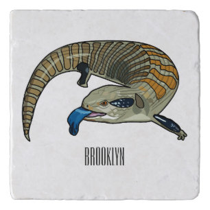 Blue-tongued skink cartoon illustration trivet