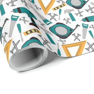 Blue Tools Gift Wrapping Paper
