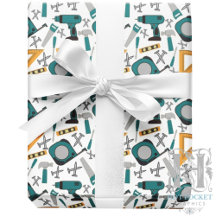 Blue Tools Gift Wrapping Paper