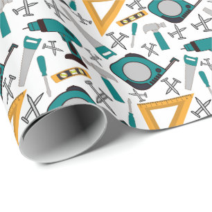 Blue Tools Wrapping Paper