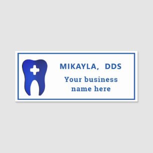 Blue Tooth Dental Name Tag