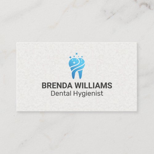 Blue Tooth Sparkle Icon  Dental Business Card